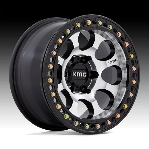 KMC KM237 Riot Beadlock Machined Satin Black Custom Truck Wheels 1